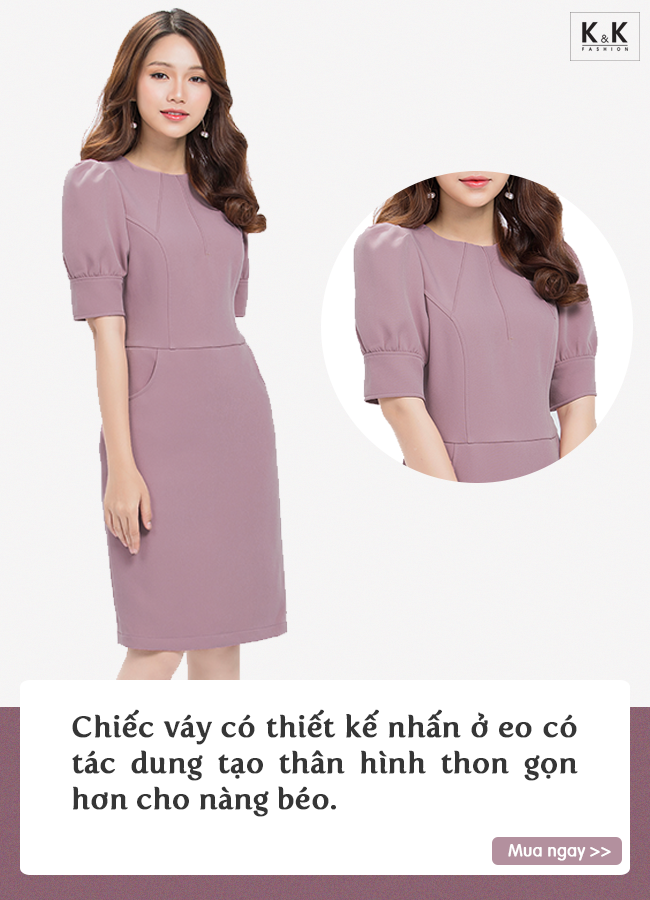 Đầm chữ A cổ tròn tay ngắn KK89-15