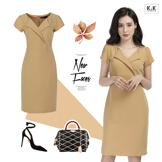 Đầm ôm nhẹ cổ đan tông KK88-07