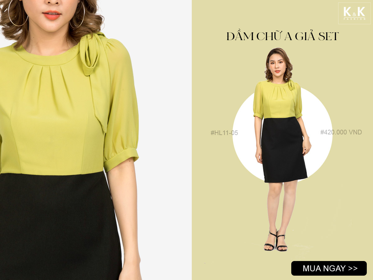Đầm chữ A giả set HL11-05