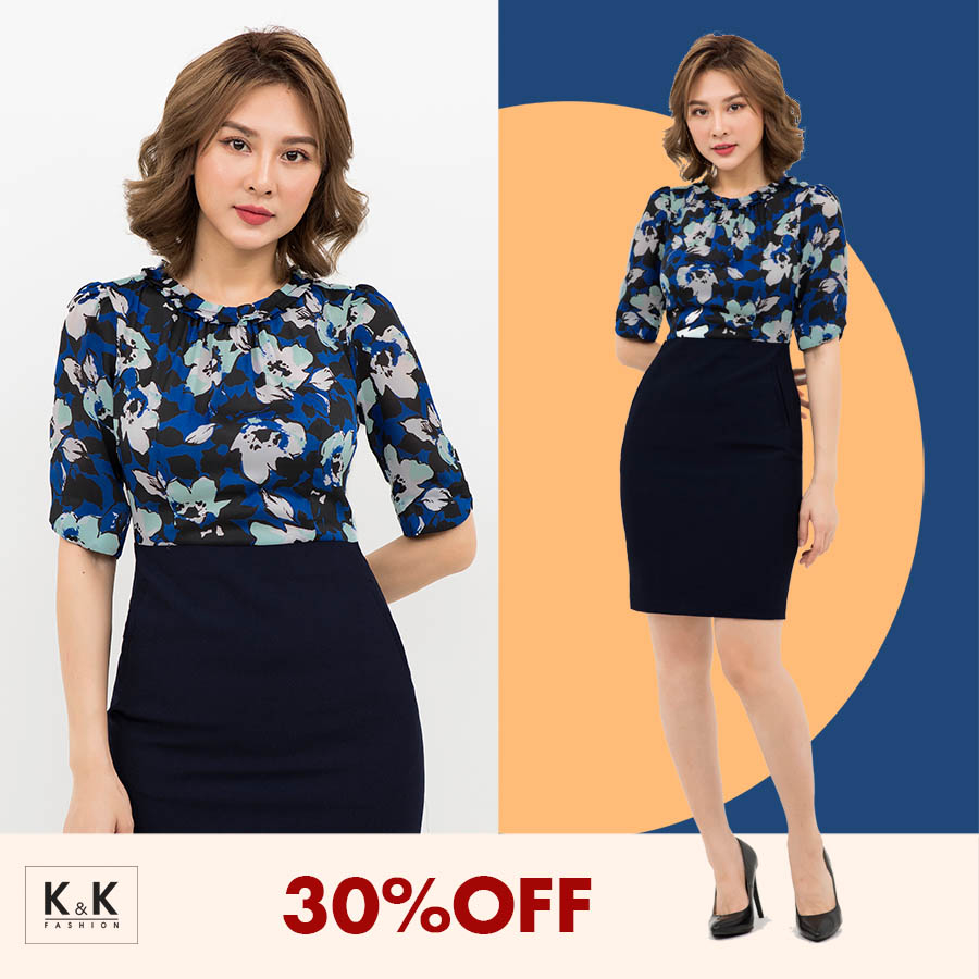 Đầm liền thân giả áo KK92-19