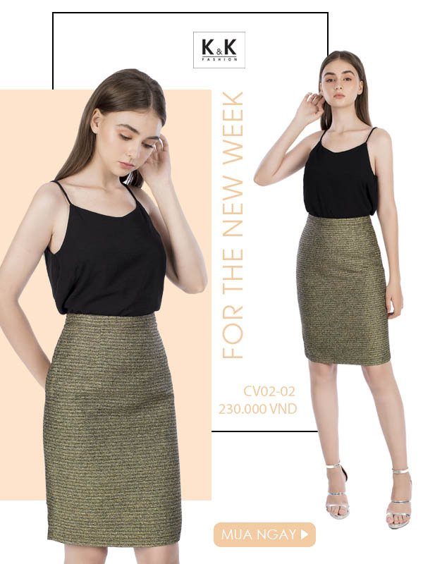 Chân váy bút chì sọc ngang CV02-02