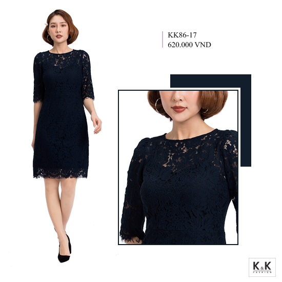 Đầm ren form chữ A tay lỡ  KK86-17