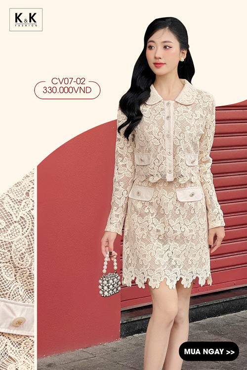 Chân váy ren dáng ngắn chữ a CV07-02