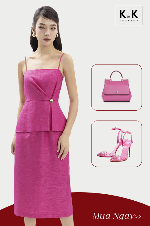 Đầm dự tiệc peplum hai dây sang trọng quyến rũ HL26-07