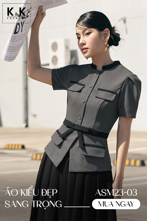 Áo kiểu công sở nữ đẹp tuổi 40 ASM23-03