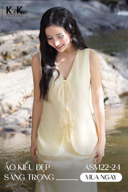 Áo kiểu gile nữ phối nơ ASM22-24