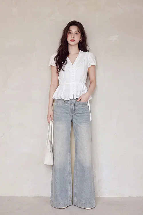 Quần jeans nữ ống suông đẹp trẻ trung