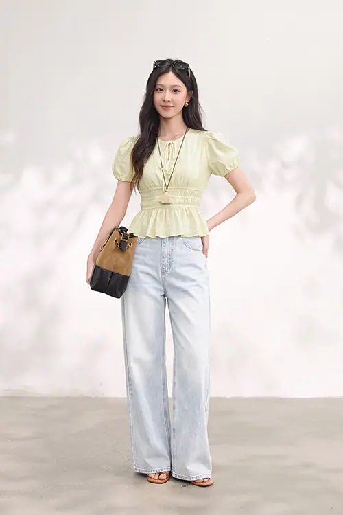 Quần jeans nữ ống rộng