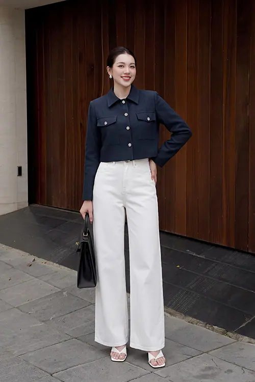 Quần jeans nữ màu trắng
