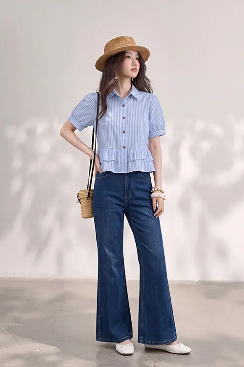 Quần jeans dài ống loe nhẹ QJ-41