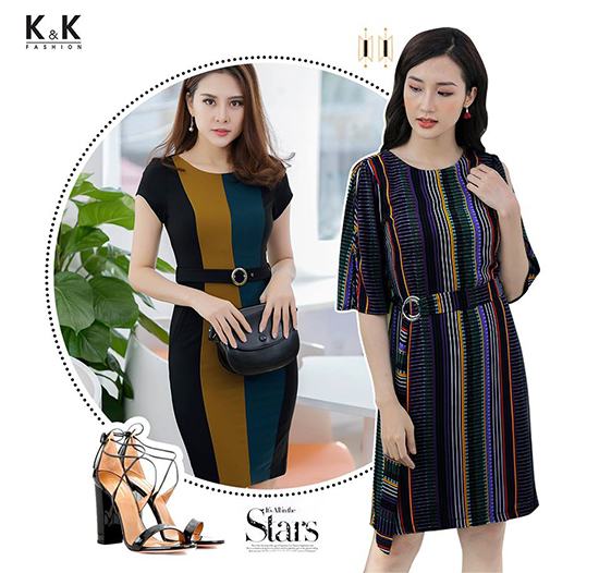 Đầm công sở thắt eo dành cho nàng béo bụng