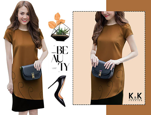 Đầm công sở dáng suông KK66-55