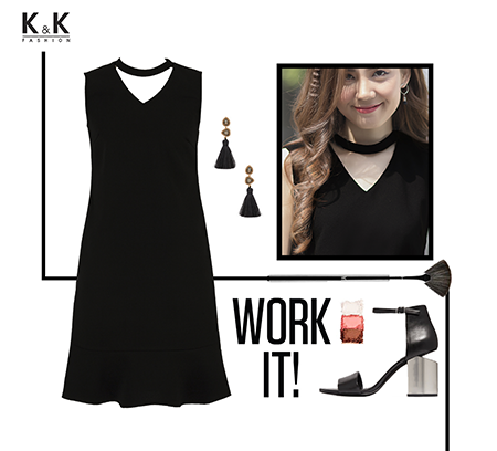 Đầm đen suông hạ eo KK66-50