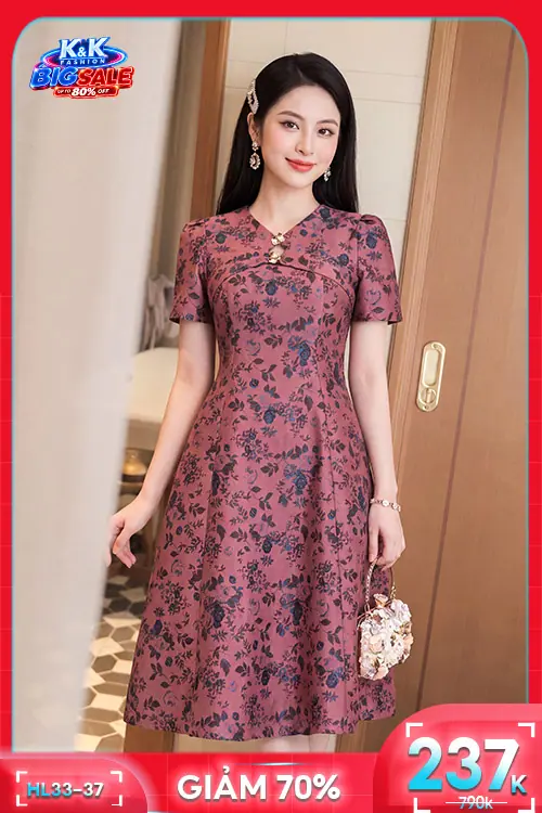 Đầm hoa tafta