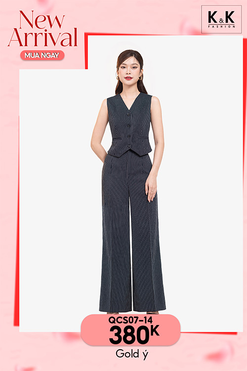 Quần công sở ống suông kẻ sọc QCS07-14