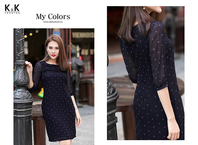 Váy hoa nhí công sở KK68-33