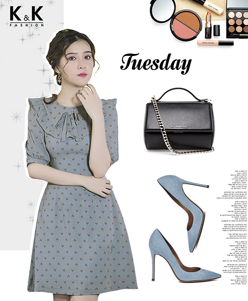 Đầm họa tiết dáng A KK67-26