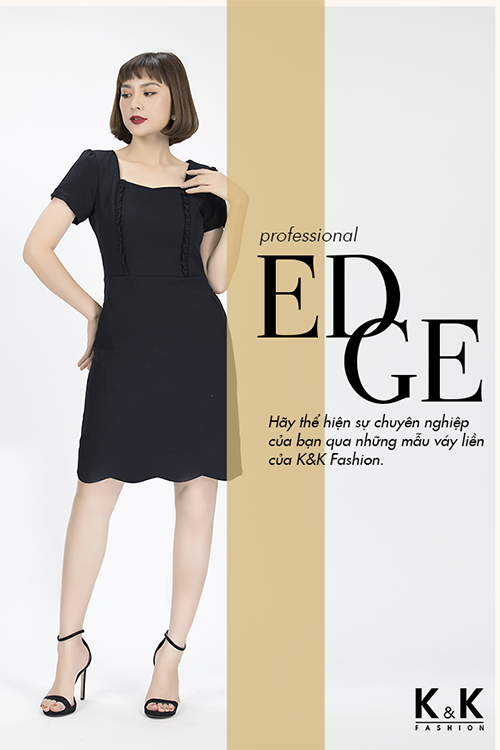 Đầm xanh đen cổ vuông KK79-04