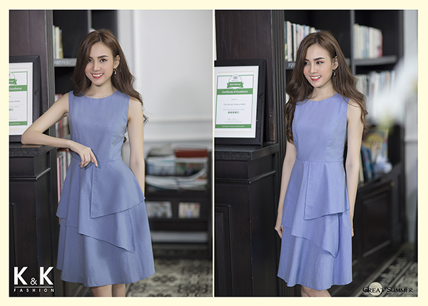 Đầm xòe sát nách cách điệu KK66-58