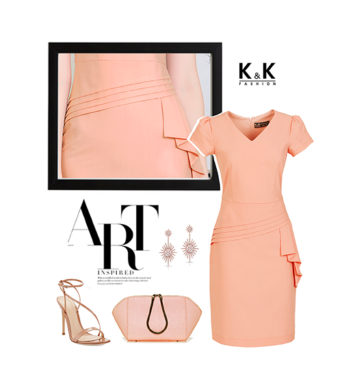 Đầm peplum hồng KK70-22