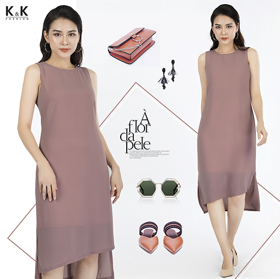 Váy dáng dài xẻ tà KK73-39