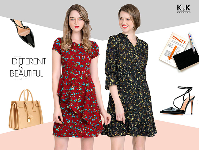 Đầm họa tiết hoa nhí xinh xắn