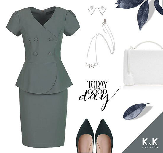 Váy peplum dành cho nàng béo bụng KK67-63