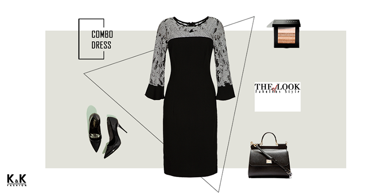 Đầm ôm tay lửng phối ren KK73-40