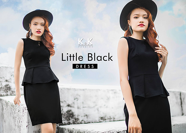 Váy peplum gam màu đen sang trọng KK67-47