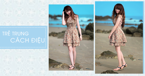 Đầm hoa xuống phố