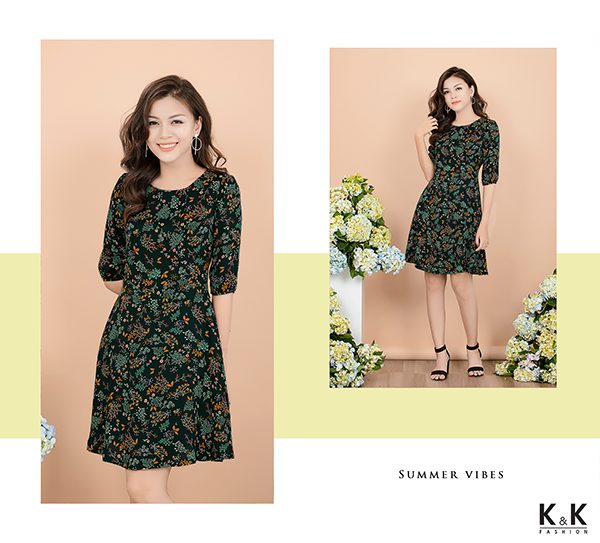 Váy họa tiết hoa HL01-09