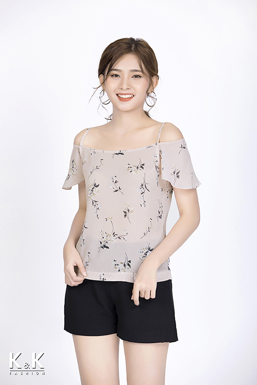Set áo trễ vai ASM02-18 + quần short QCS01-01