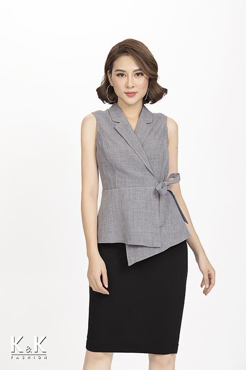 Set áo gile thắt nơ ASM02-20 và Chân váy bút chì