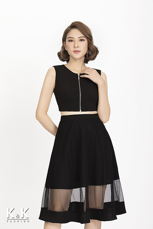 Set áo crop + chân váy xòe KK78-18