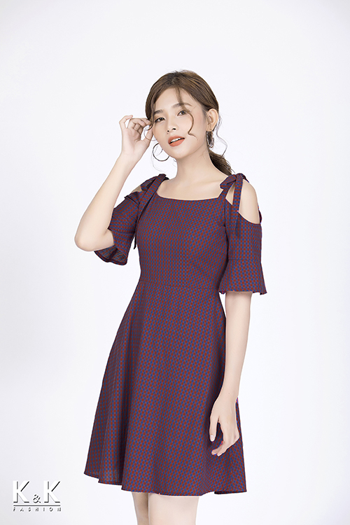 Đầm xòe caro KK83-12