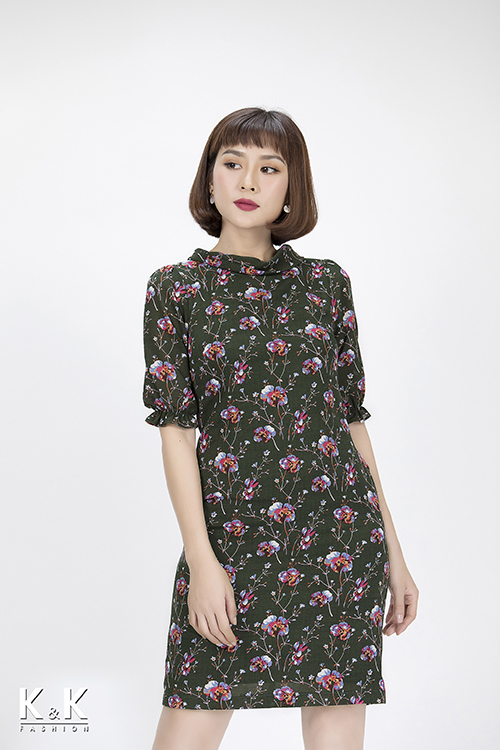 Đầm suông tay lỡ họa tiết nổi bật KK83-31