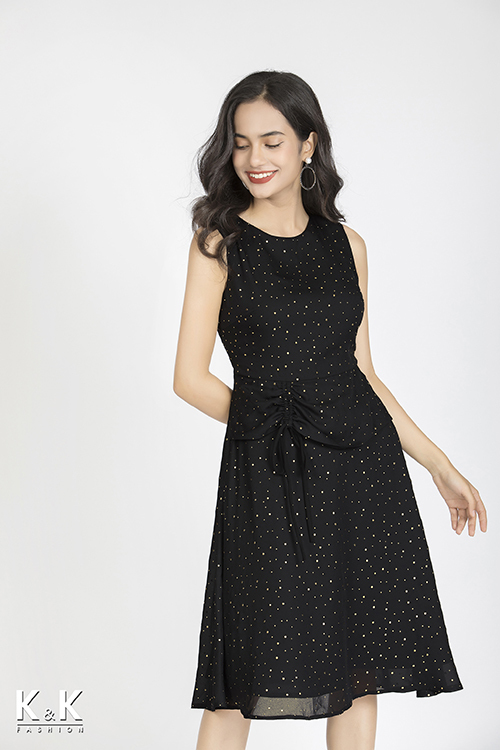 Đầm dự tiệc tone màu đen cuốn hút KK84-29