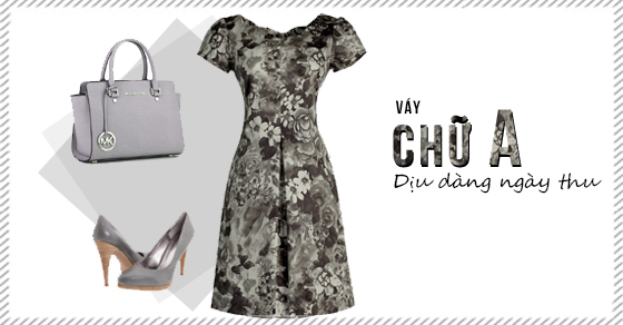 Mẫu đầm đẹp dáng chữ A cho mùa thu đẹp dịu dàng