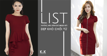 List những mẫu đầm đỏ booc-đô đẹp khó chối từ