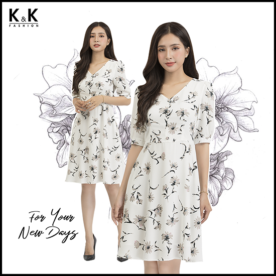 Váy hoa dáng xòe KK84-03