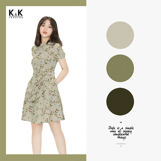Đầm peplum hoa KK86-10