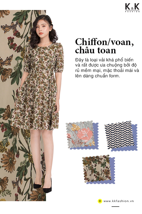 Đầm xòe họa tiết hoa KK87-24