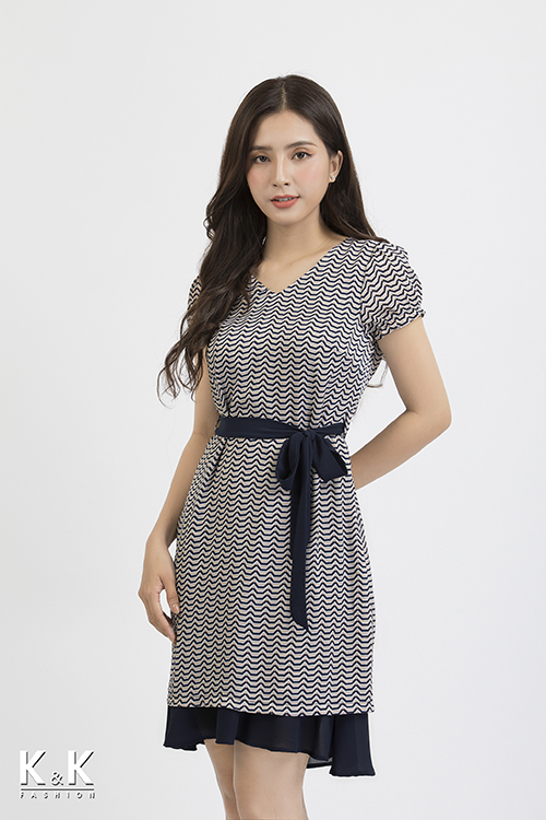 Đầm suông thắt nơ KK85-13