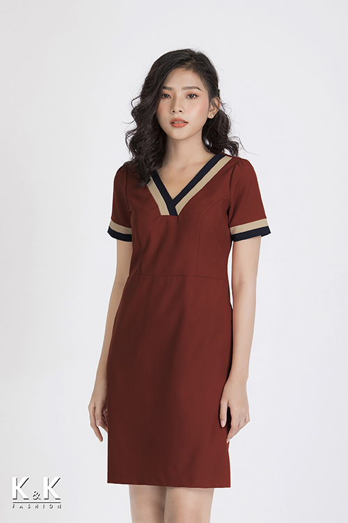 Đầm chữ A cổ V