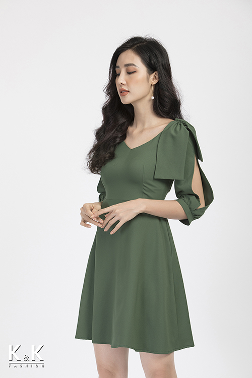 Đầm xòe cổ V KK87-04