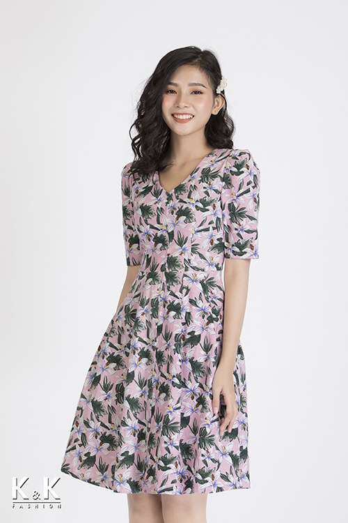 Đầm hoa xòe KK88-20